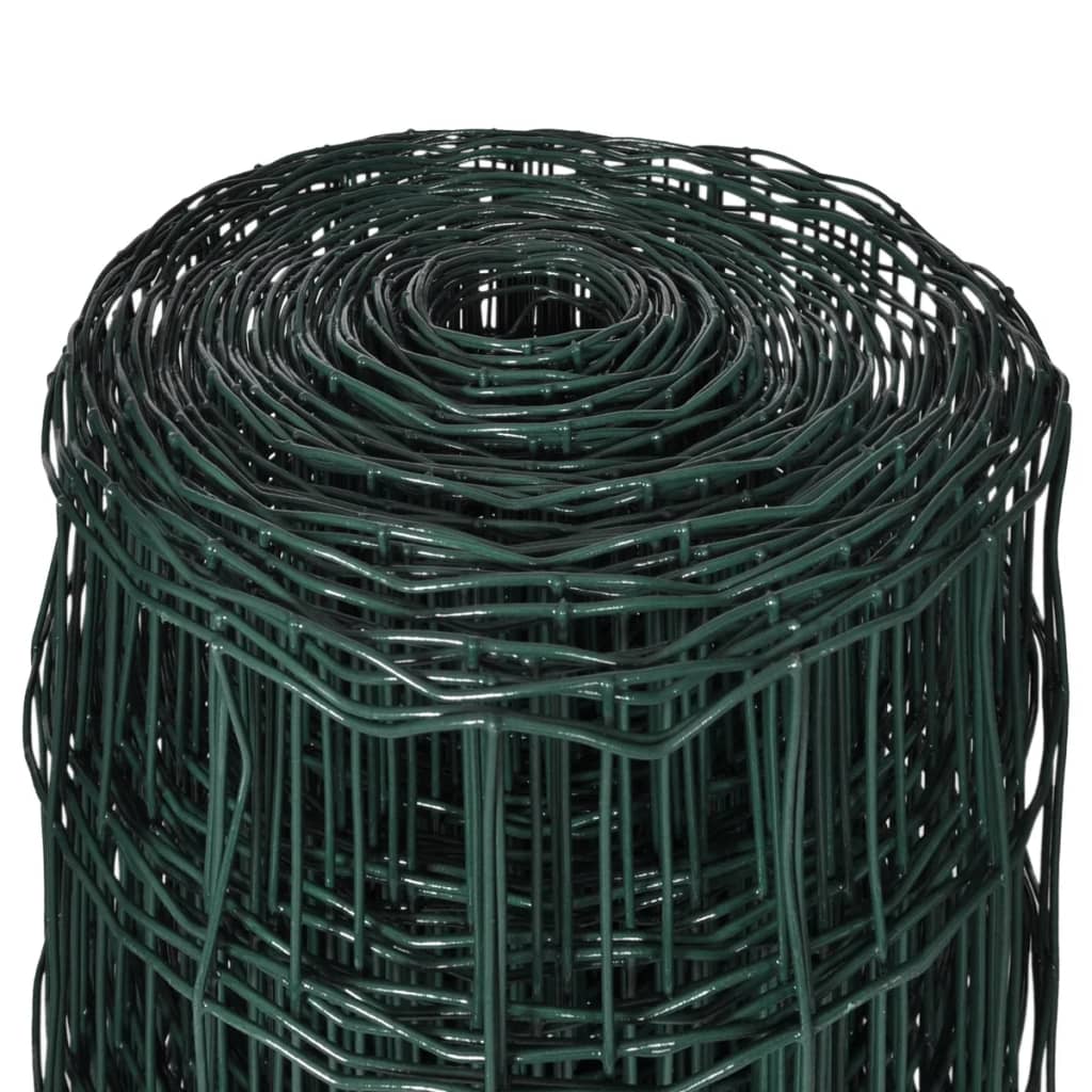 vidaXL Euro Fence Steel 10x0.8 m Green