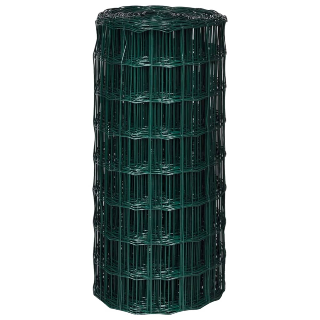 vidaXL Euro Fence Steel 10x0.8 m Green