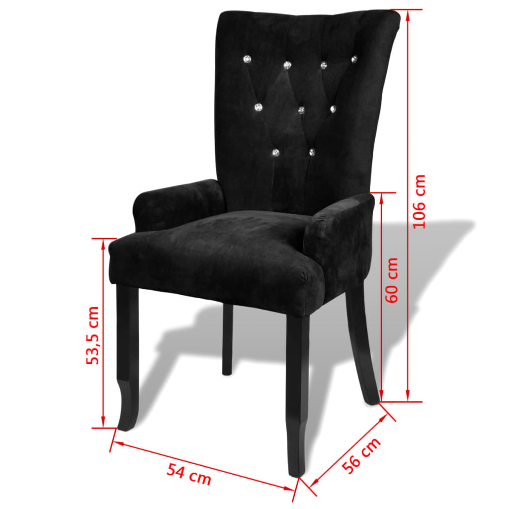 vidaXL Armchair Black Velvet