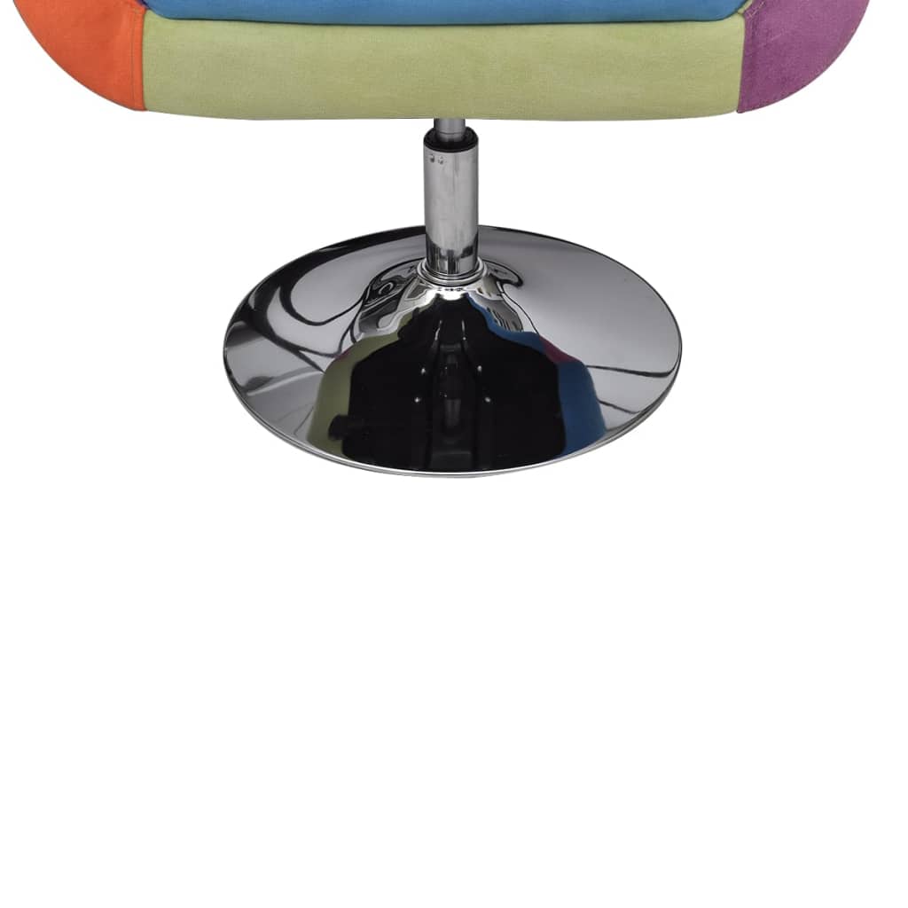 vidaXL Cube Armchair with Patchwork Design Fabric
