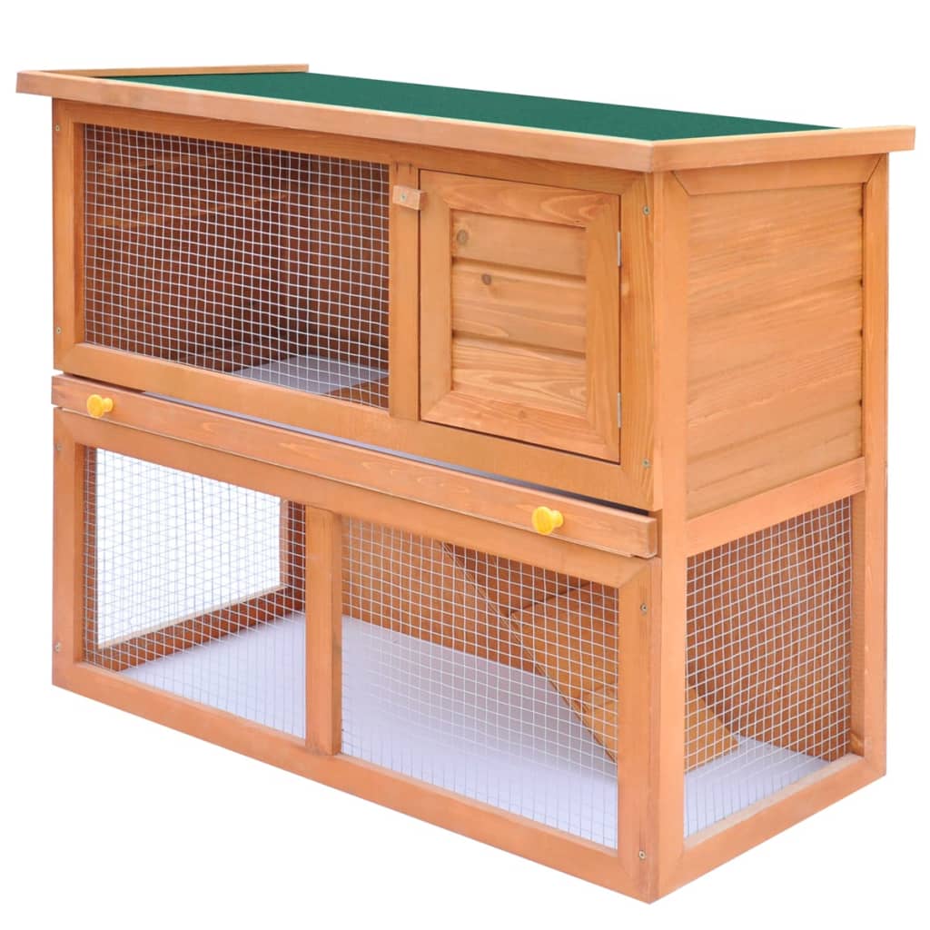 vidaXL Outdoor Rabbit Hutch 1 Door Brown Wood