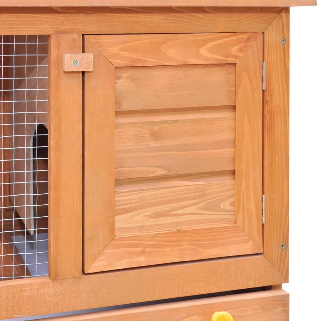 vidaXL Outdoor Rabbit Hutch 1 Door Brown Wood