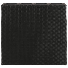 vidaXL Garden Raised Bed with 4 Pots Poly Rattan Black