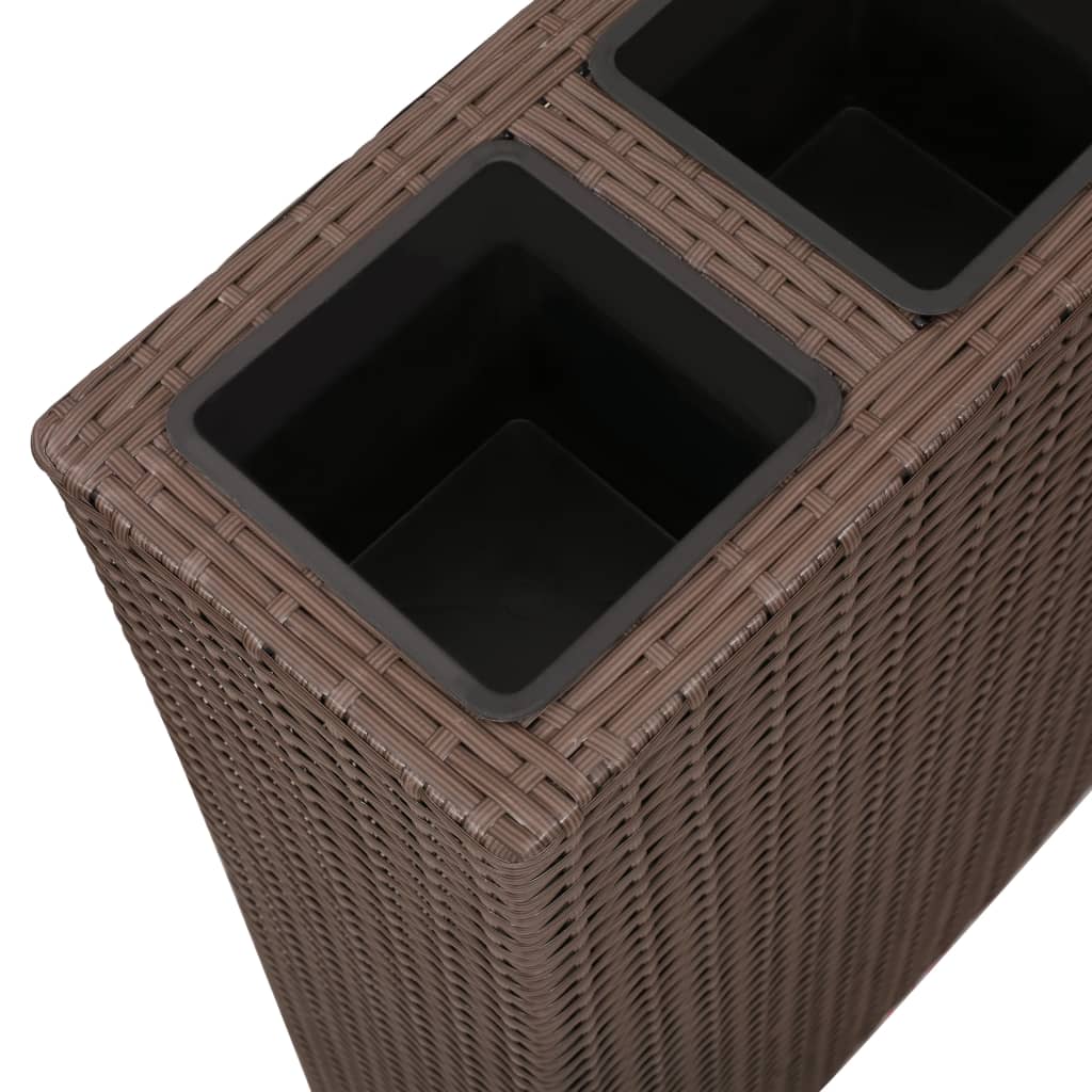 vidaXL Garden Raised Bed with 4 Pots Poly Rattan Black