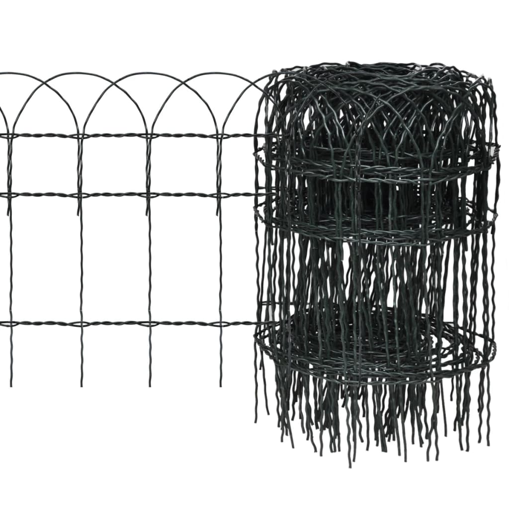 vidaXL Garden Border Fence Powder-coated Iron 25x0.65 m