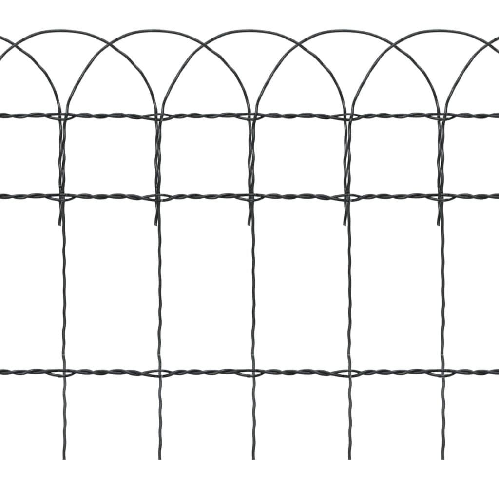 vidaXL Garden Border Fence Powder-coated Iron 25x0.65 m