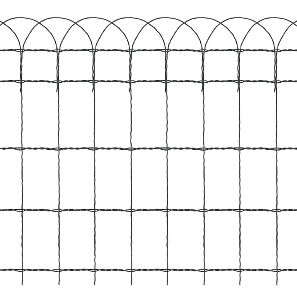 vidaXL Garden Border Fence Powder-coated Iron 25x0.65 m