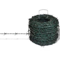 vidaXL Barbed Wire Entanglement Wire Green Wire Roll 100 m