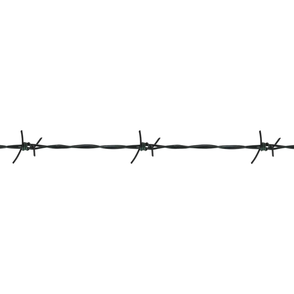 vidaXL Barbed Wire Entanglement Wire Green Wire Roll 100 m