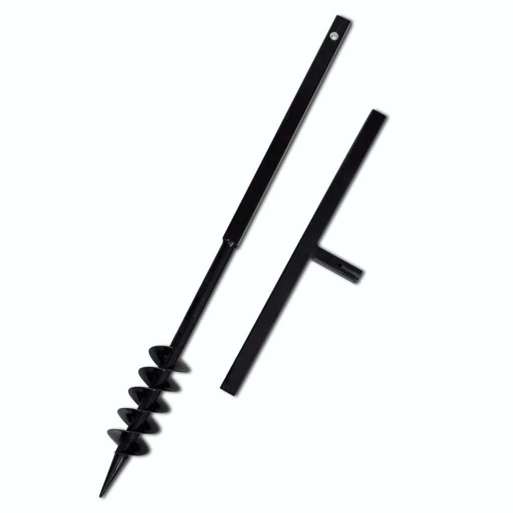 vidaXL Ground Drill with Handle Auger Bit 120 mm Double Spirals Steel Black