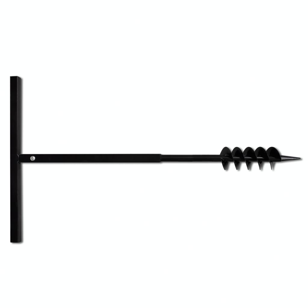 vidaXL Ground Drill with Handle Auger Bit 120 mm Double Spirals Steel Black