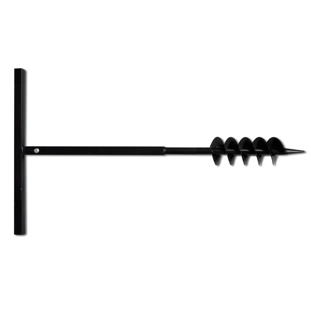 vidaXL Ground Drill with Handle Auger Bit 120 mm Double Spirals Steel Black