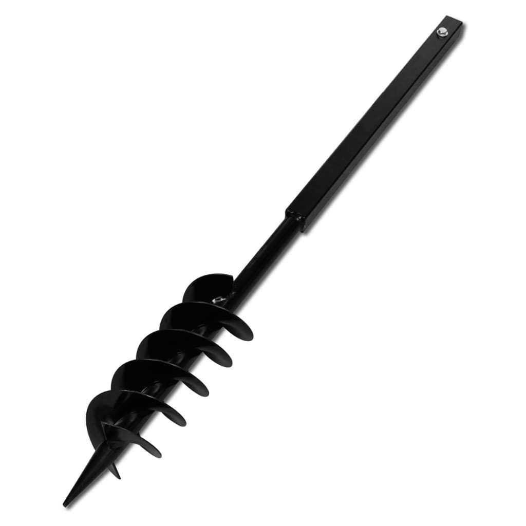 vidaXL Ground Drill with Handle Auger Bit 120 mm Double Spirals Steel Black