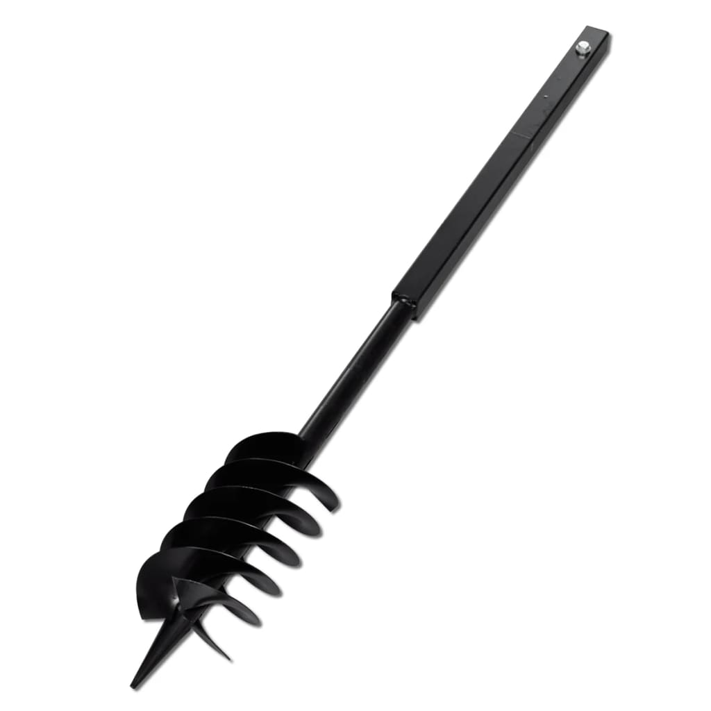 vidaXL Ground Drill with Handle Auger Bit 120 mm Double Spirals Steel Black