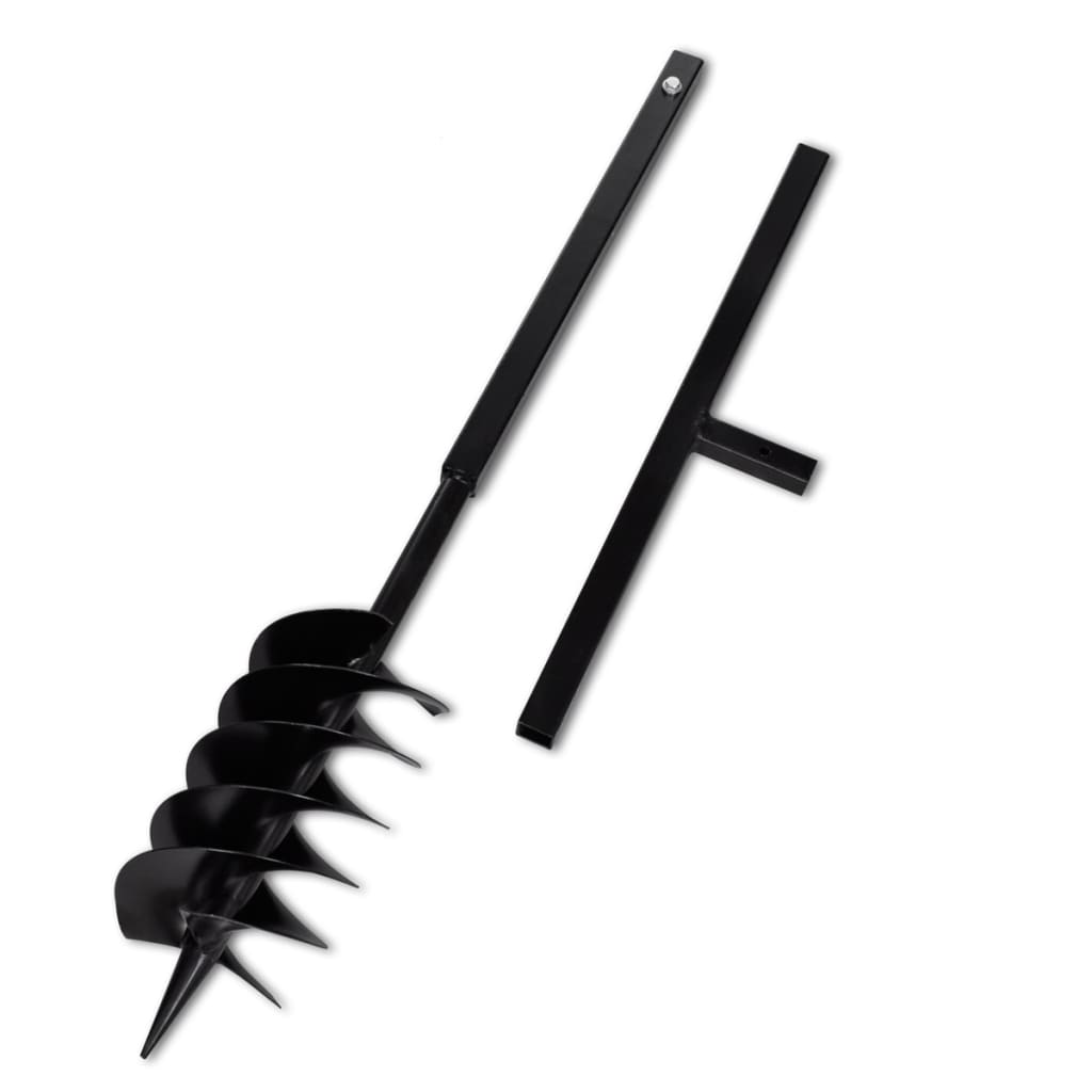 vidaXL Ground Drill with Handle Auger Bit 120 mm Double Spirals Steel Black