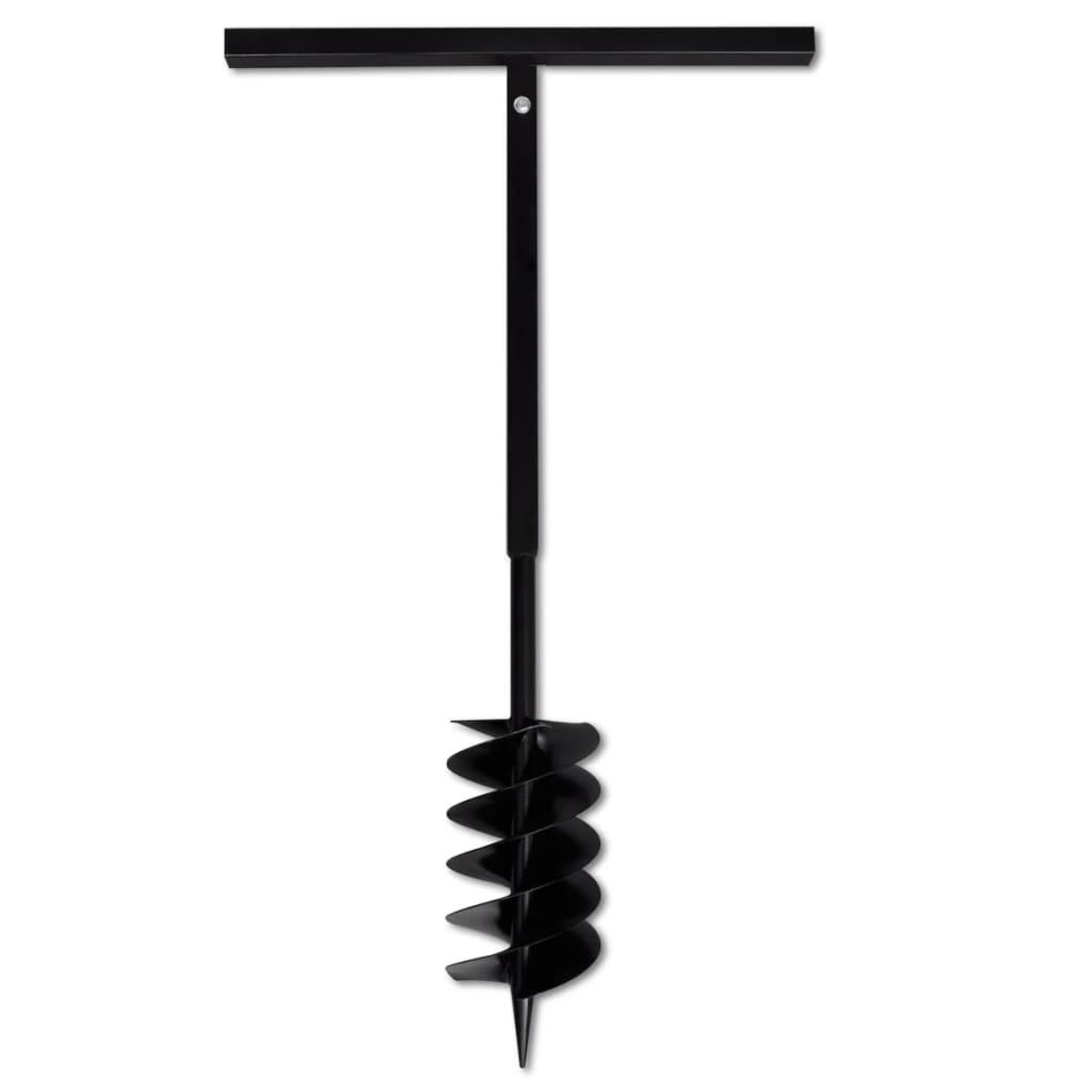 vidaXL Ground Drill with Handle Auger Bit 120 mm Double Spirals Steel Black