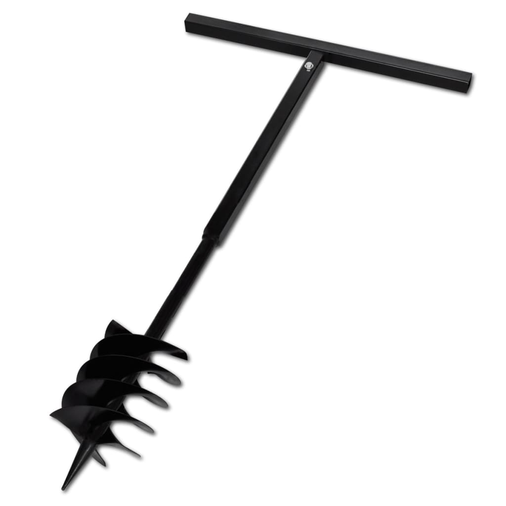 vidaXL Ground Drill with Handle Auger Bit 120 mm Double Spirals Steel Black