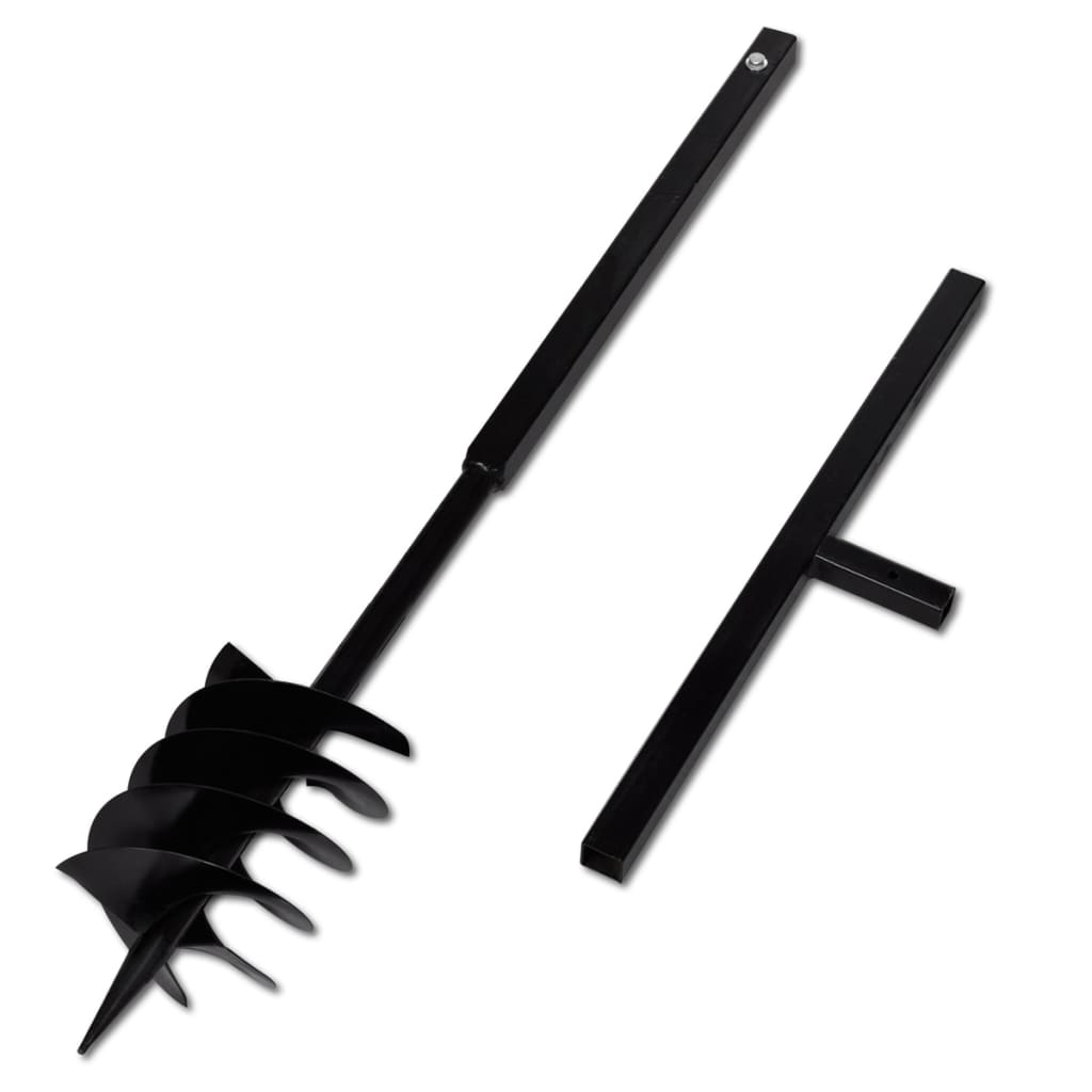 vidaXL Ground Drill with Handle Auger Bit 120 mm Double Spirals Steel Black