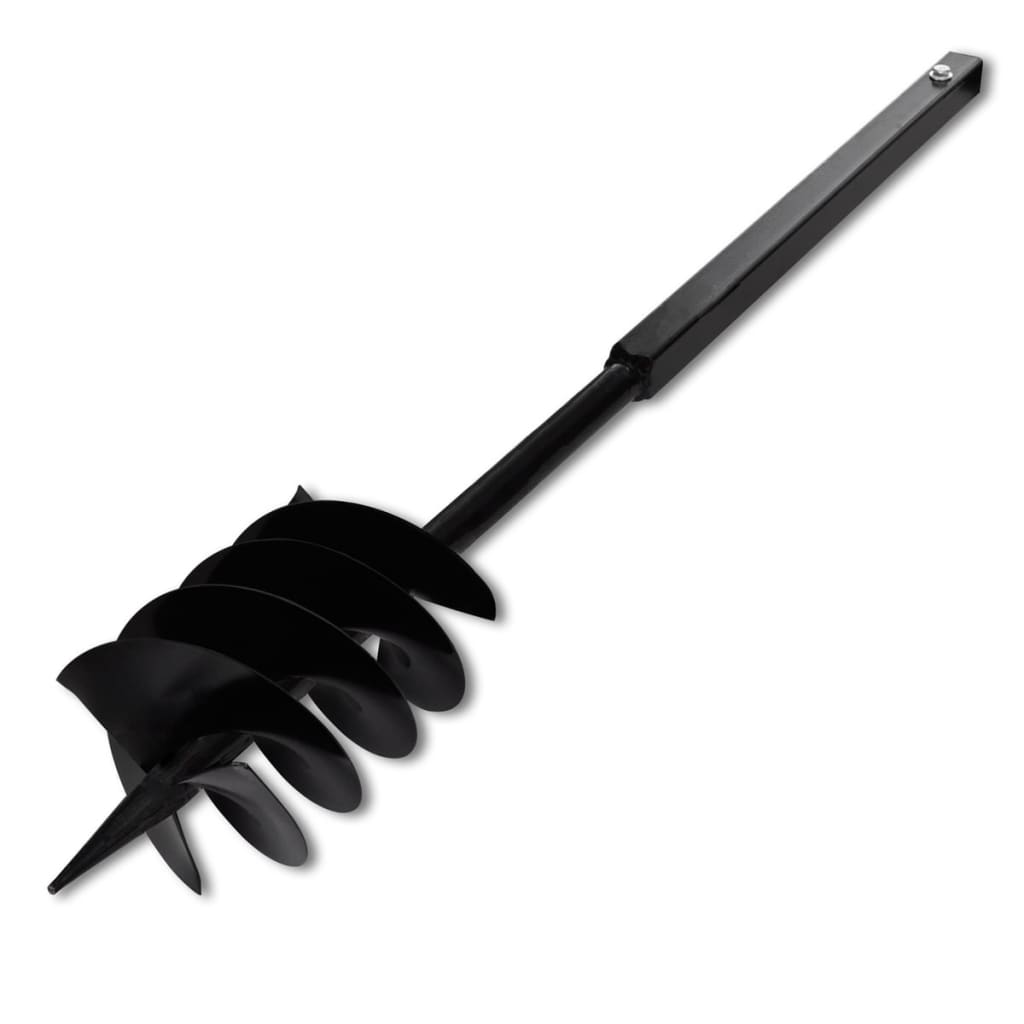 vidaXL Ground Drill with Handle Auger Bit 120 mm Double Spirals Steel Black