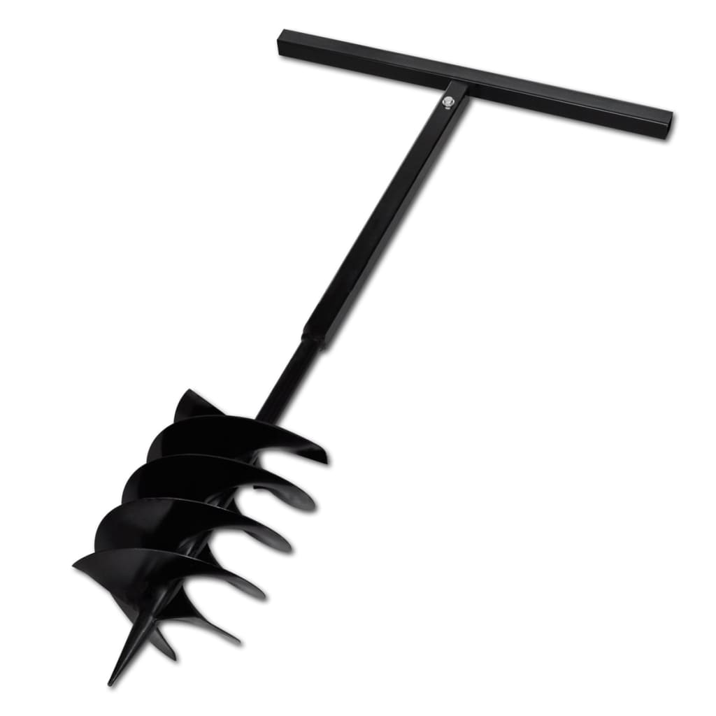 vidaXL Ground Drill with Handle Auger Bit 120 mm Double Spirals Steel Black