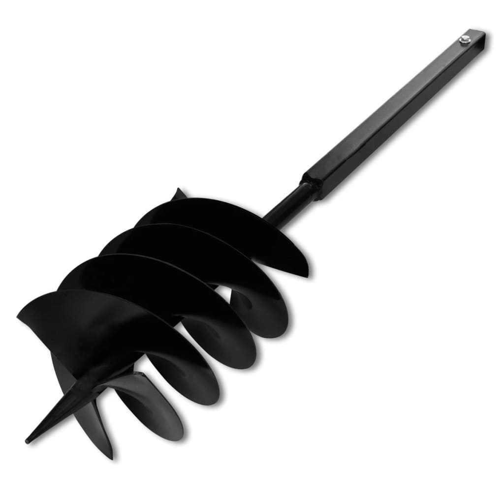 vidaXL Ground Drill with Handle Auger Bit 120 mm Double Spirals Steel Black
