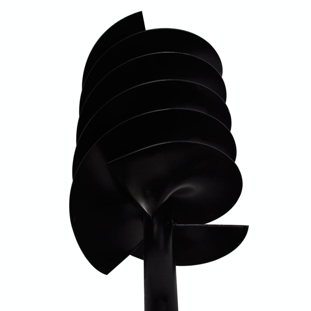vidaXL Ground Drill with Handle Auger Bit 120 mm Double Spirals Steel Black
