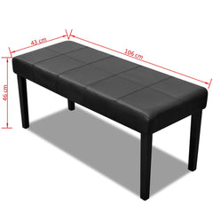 vidaXL Black High Quality Artificial Leather Bench