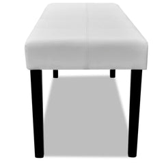 vidaXL White High Quality Artificial Leather Bench