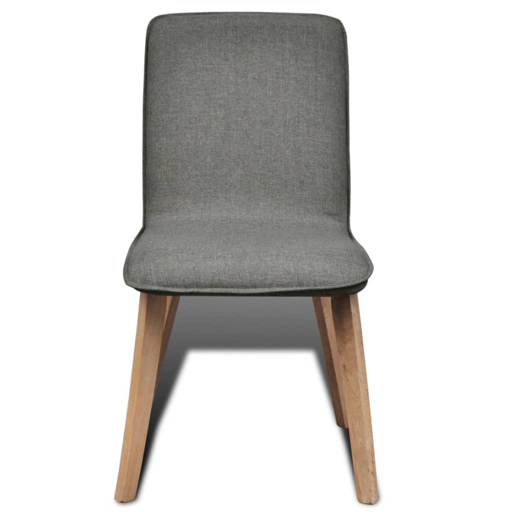 vidaXL Oak Indoor Fabric Dining Chair Set 2 pcs Dark Grey