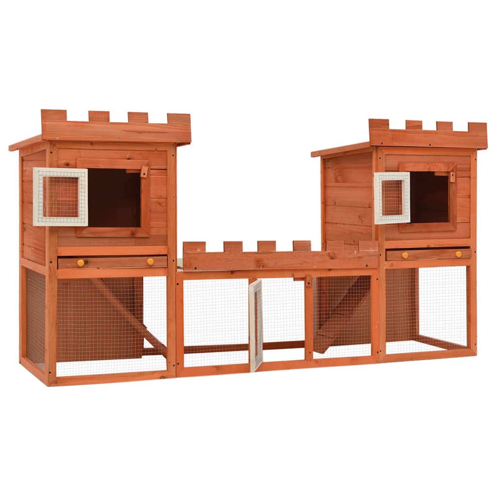 vidaXL Outdoor Large Rabbit Hutch House Pet Cage Double House