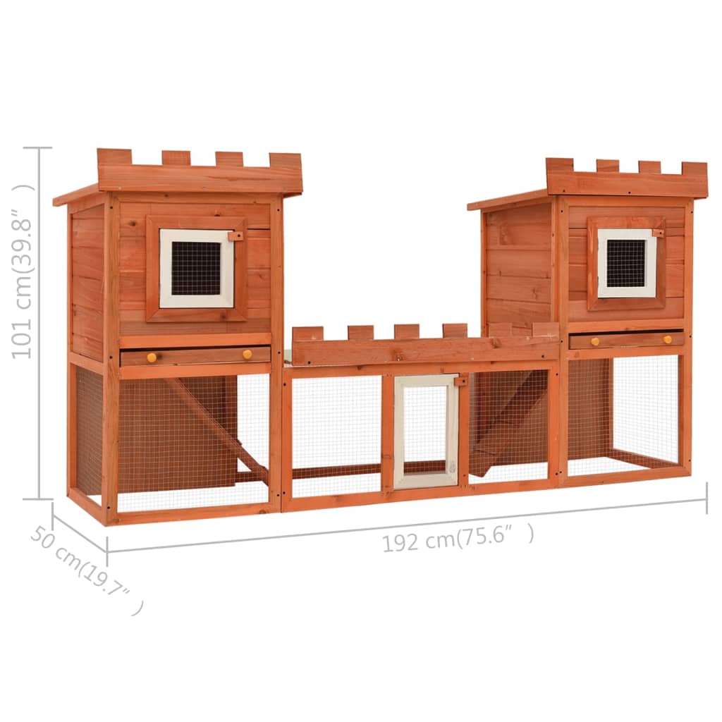 vidaXL Outdoor Large Rabbit Hutch House Pet Cage Double House