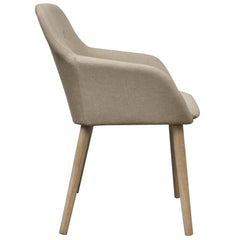 vidaXL Oak Indoor Fabric Dining Chair Set 6 pcs with Armrest Dark Grey