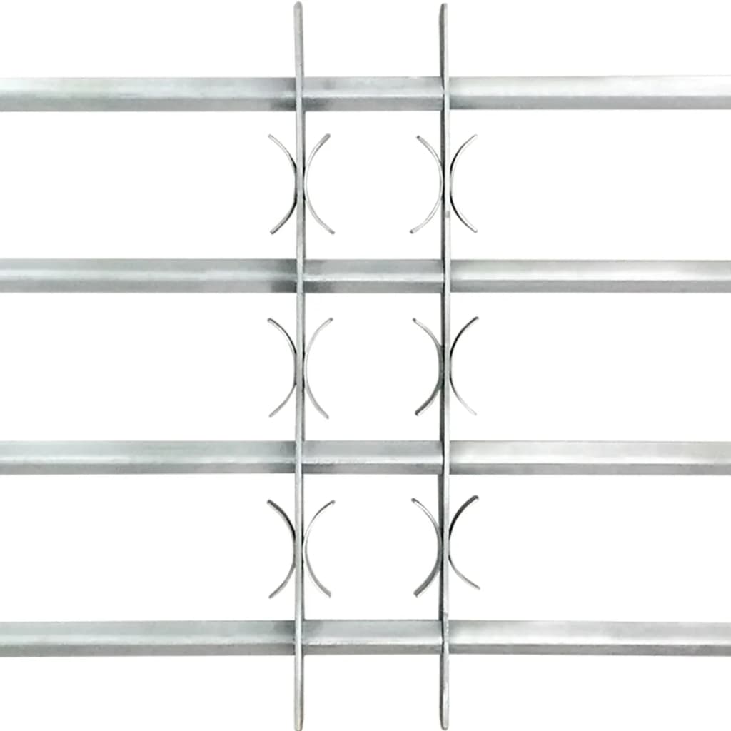 vidaXL Adjustable Security Grille for Windows with 4 Crossbars 1000-1500 mm