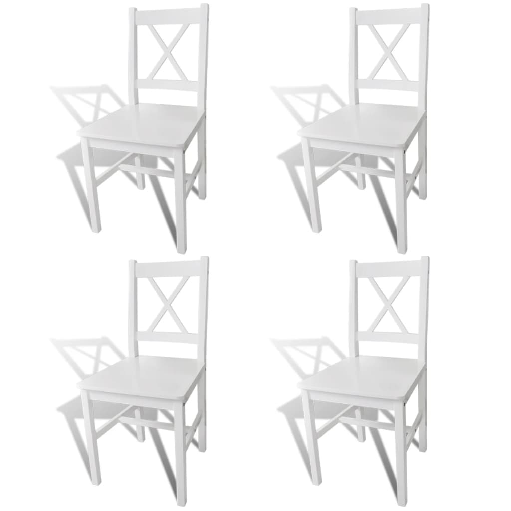 vidaXL Dining Chairs 4 pcs Dark Brown Pinewood