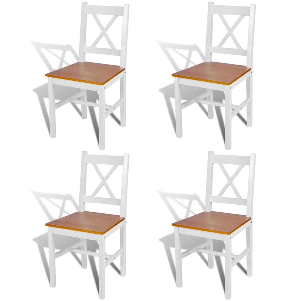 vidaXL Dining Chairs 4 pcs Dark Brown Pinewood