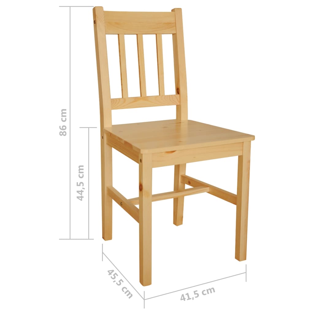 vidaXL Dining Chairs 2 pcs Pinewood