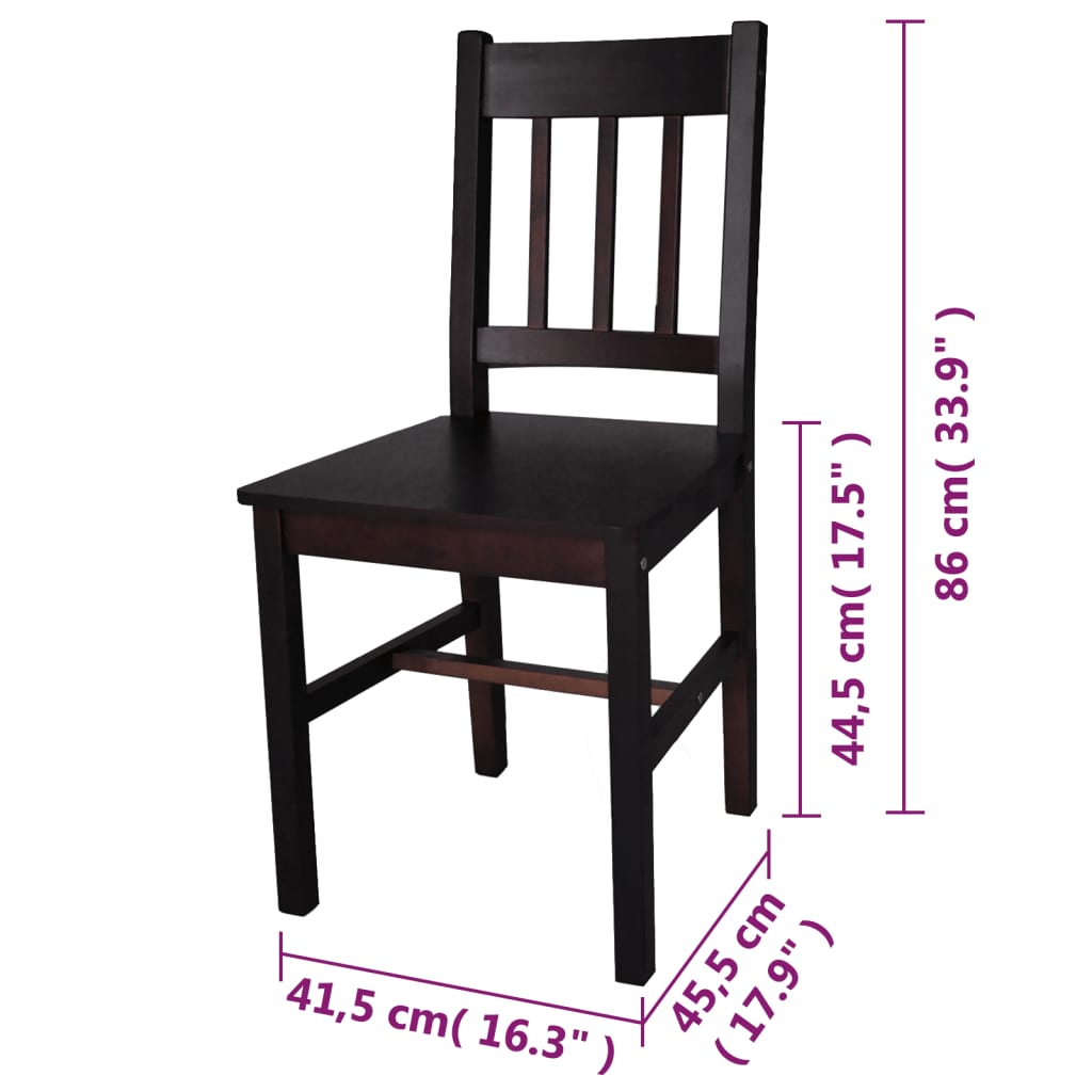 vidaXL Dining Chairs 2 pcs Pinewood