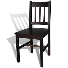 Dining Chairs 4 pcs Dark  Pinewood