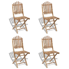 vidaXL 5 Piece Folding Outdoor Dining Set Bamboo