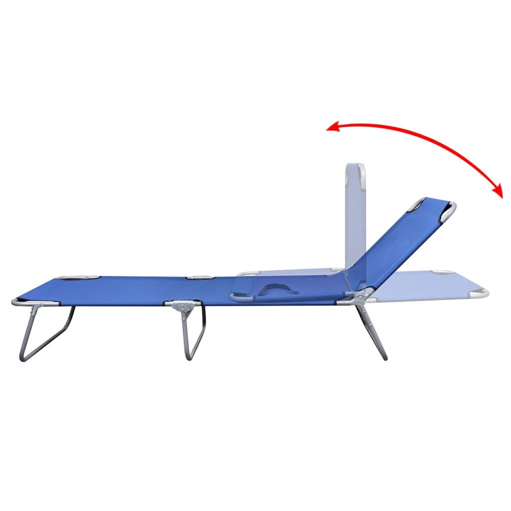 vidaXL Folding Sun Lounger Powder-coated Steel Black