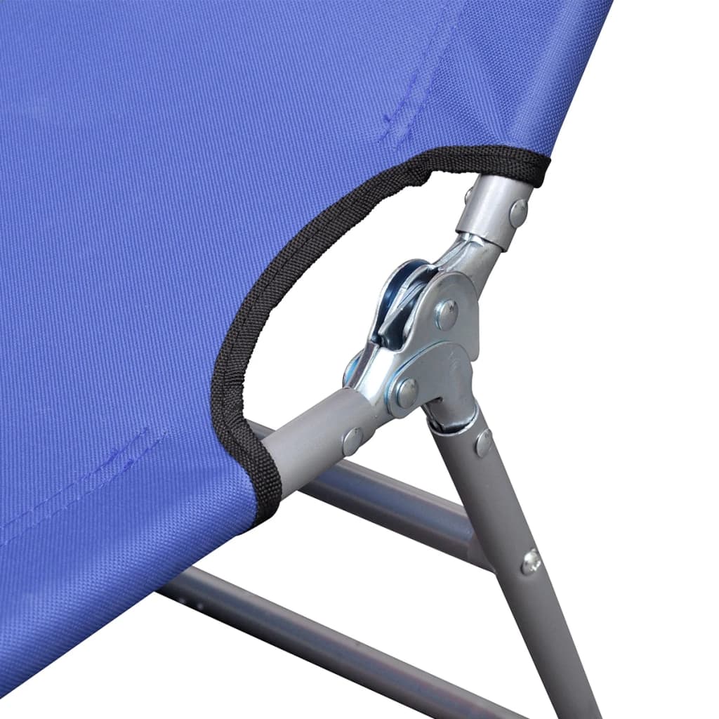 vidaXL Folding Sun Lounger Powder-coated Steel Black