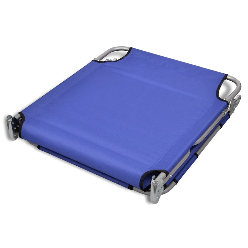 vidaXL Folding Sun Lounger with Head Cushion Powder-coated Steel Black