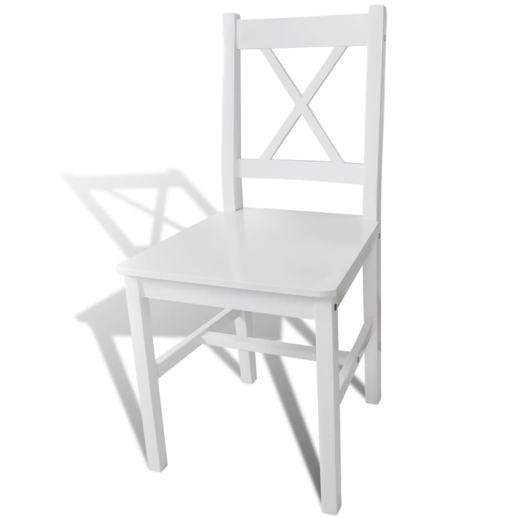 vidaXL Dining Chairs 6 pcs White Pinewood