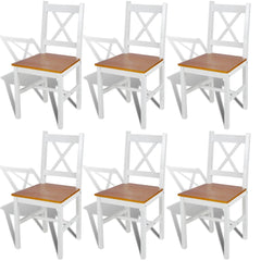 Dining Chairs 6 pcs  Pinewood