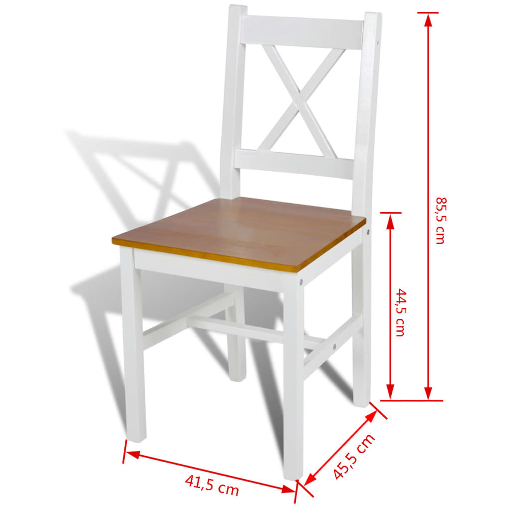 vidaXL Dining Chairs 6 pcs White Pinewood