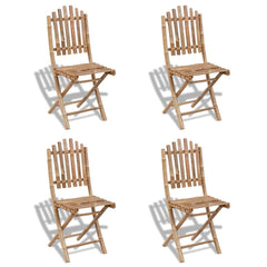 vidaXL Foldable Outdoor Chairs Bamboo 4 pcs