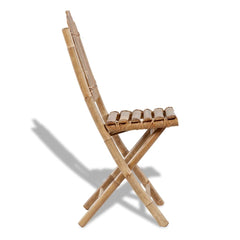 vidaXL Foldable Outdoor Chairs Bamboo 4 pcs