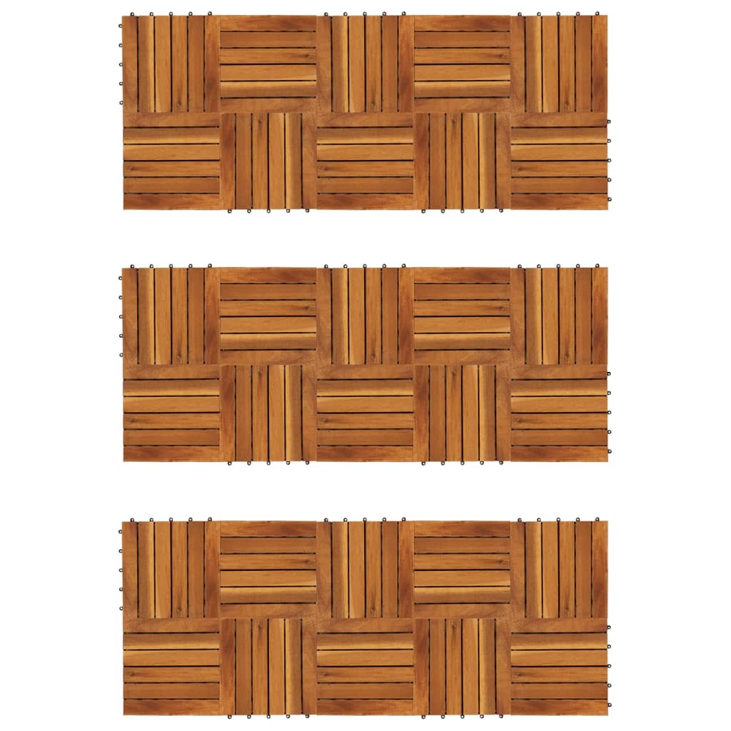 vidaXL Decking Tiles Vertical Pattern 30 x 30 cm Acacia Set of 30