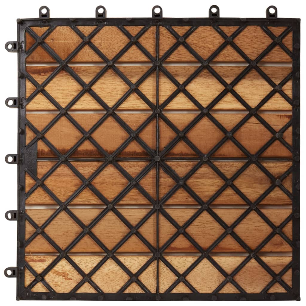 vidaXL Decking Tiles Vertical Pattern 30 x 30 cm Acacia Set of 30