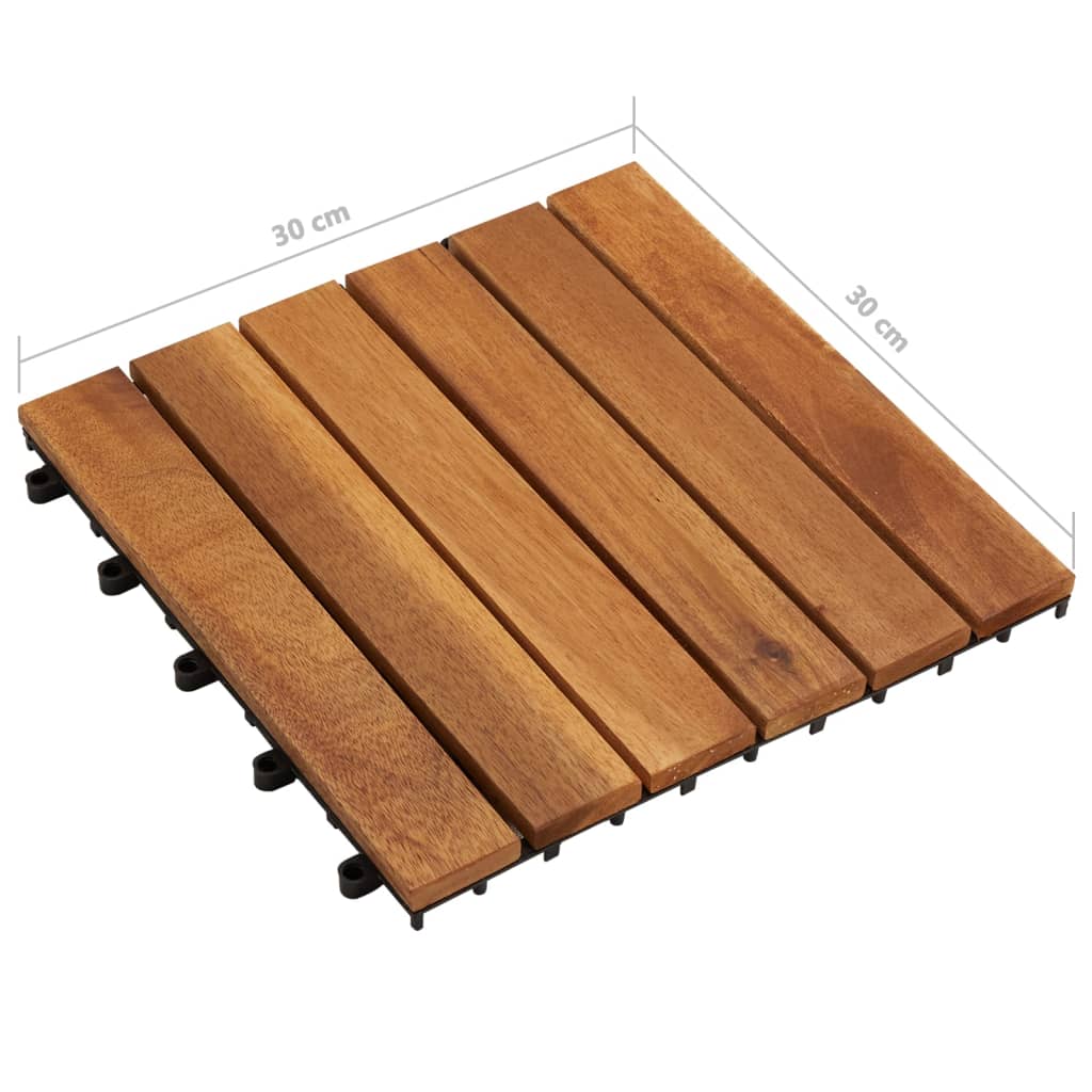 vidaXL Decking Tiles Vertical Pattern 30 x 30 cm Acacia Set of 30